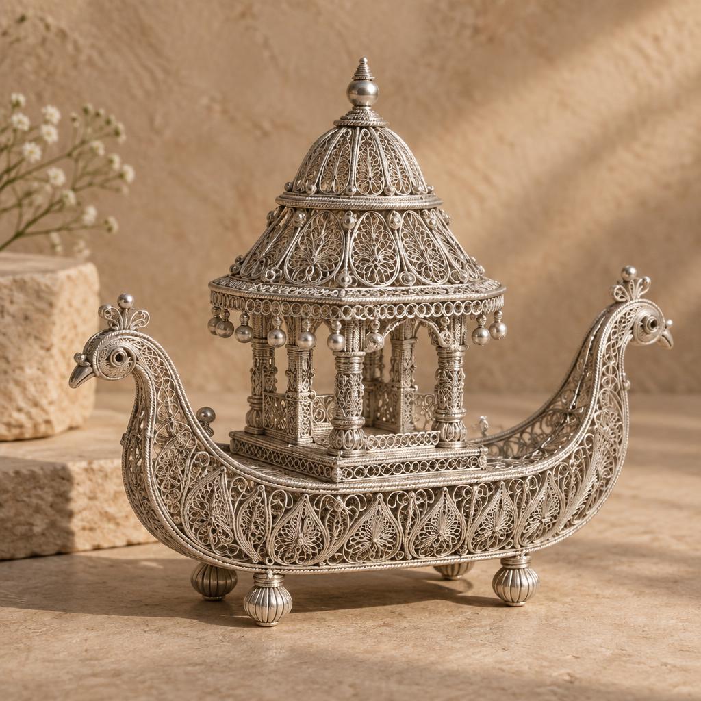 Silver Filigree handicraft from Cuttack, Odisha